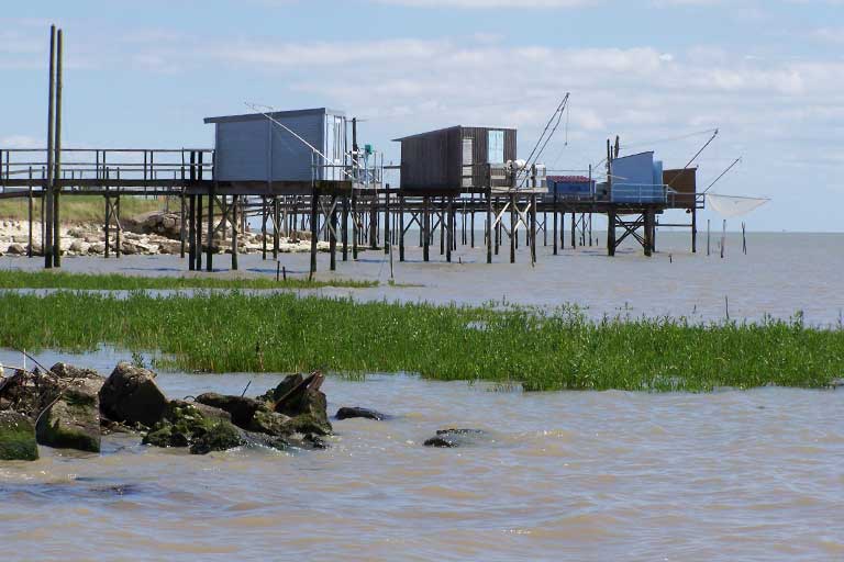 Les carrelets du bord de l’estuaire à admirer au cours des balades en bord de côte